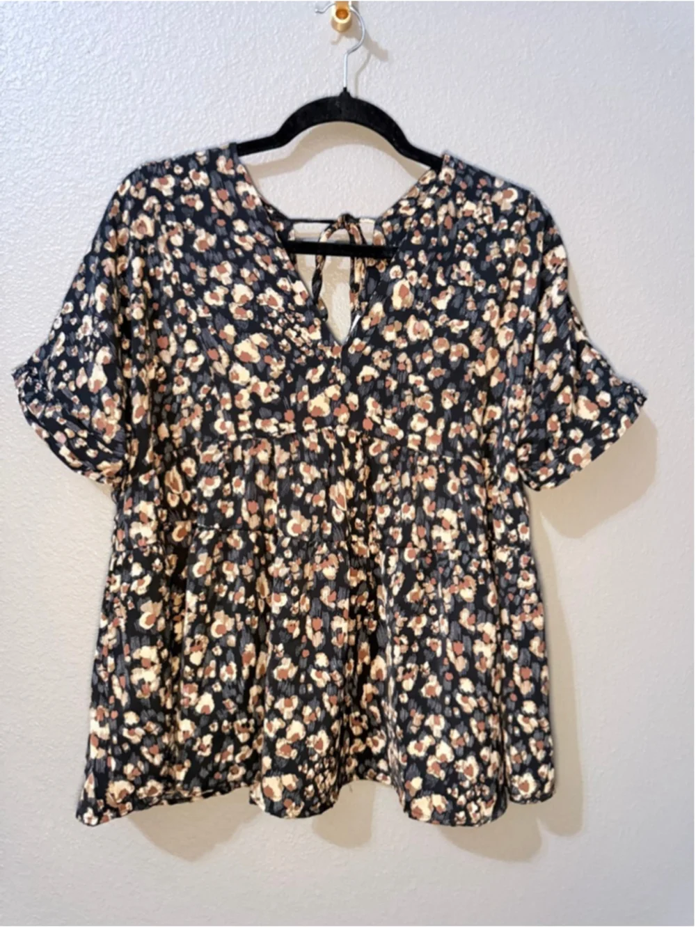 Women's Entro Leopard Print Boho Top M